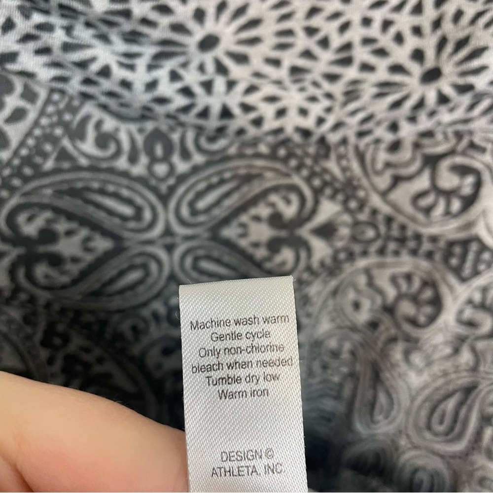 Athleta Dhara Paisley Gray Layered Burnout Dress Size Medium - Picture 5 of 6